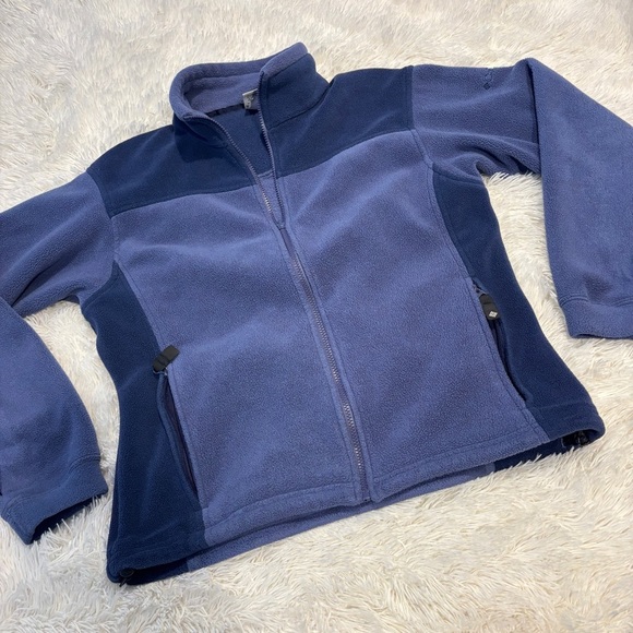 Columbia Vintage Woman’s Blue fleece zip front jacket size medium - Picture 1 of 8